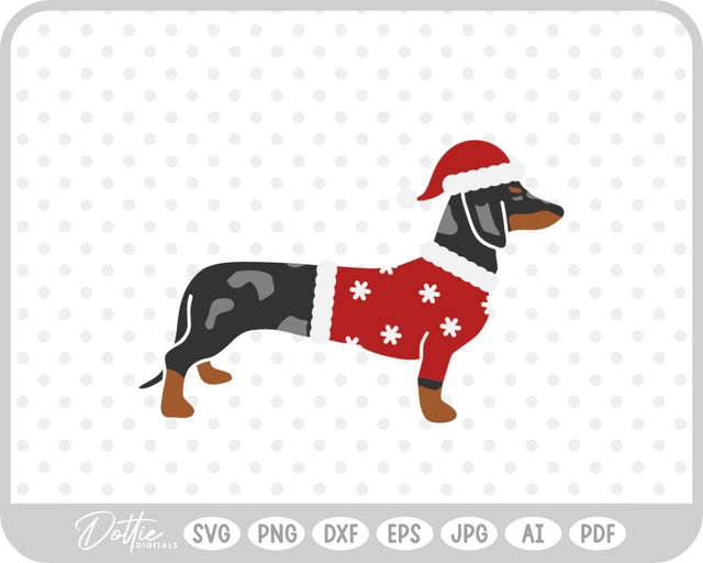 Christmas Dachshund Weiner Dog SVG DottieDigitals 