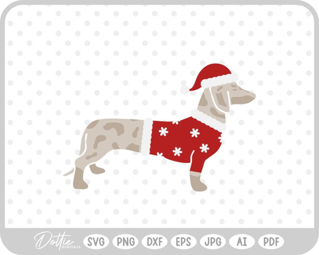 Christmas Dachshund Weiner Dog SVG DottieDigitals 