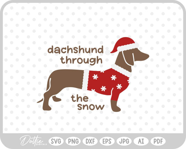 Christmas Dachshund Weiner Dog SVG DottieDigitals 