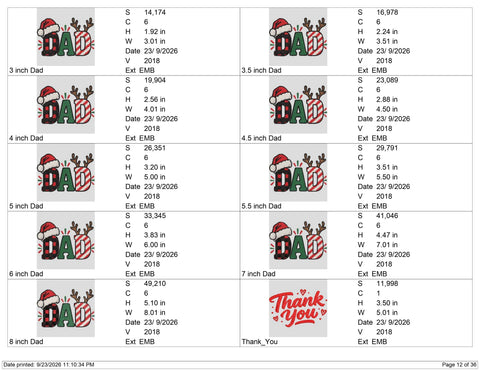 Christmas Dad Embroidery Design – Santa Hat Reindeer Antlers Holiday Machine Embroidery File Embroidery/Applique DESIGNS PatternFeed8 