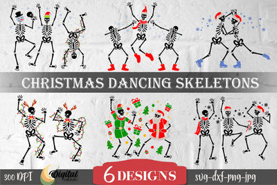 Christmas dancing skeleton svg. Funny skeleton bundle svg SVG Evgenyia Guschina 