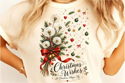 Christmas Dandelion Wishes Magic PNG Sublimation SVGista 