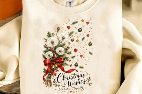 Christmas Dandelion Wishes Magic PNG Sublimation SVGista 