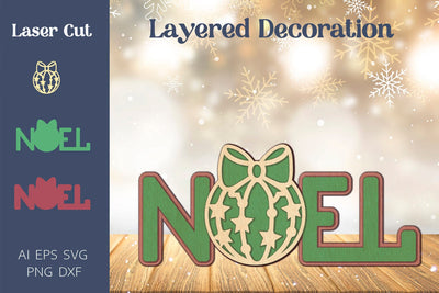 Christmas decor laser cut, Noel svg layered 3D Paper AnastasiyaArtDesign 
