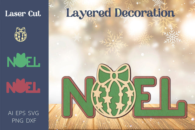 Christmas decor laser cut, Noel svg layered 3D Paper AnastasiyaArtDesign 