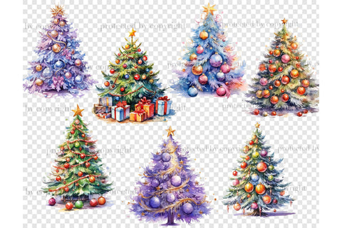 Christmas Decorated Tree PNG | Xmas Tree Clipart SVG GlamArtZhanna 