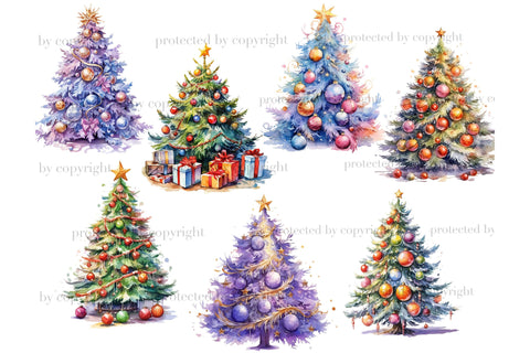 Christmas Decorated Tree PNG | Xmas Tree Clipart SVG GlamArtZhanna 