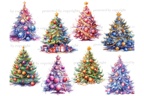Christmas Decorated Tree PNG | Xmas Tree Clipart SVG GlamArtZhanna 
