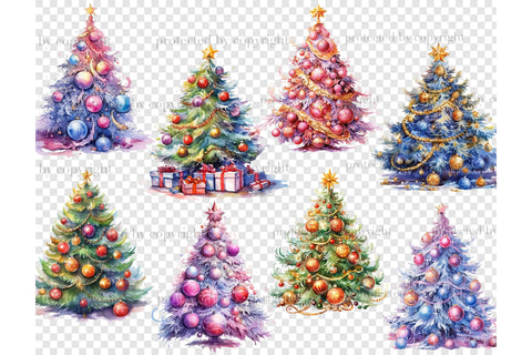 Christmas Decorated Tree PNG | Xmas Tree Clipart SVG GlamArtZhanna 