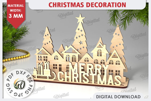Christmas Decoration Laser Cut. Christmas Home Decor SVG SVG Evgenyia Guschina 