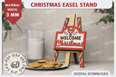 Christmas Decoration Laser Cut. Welcome Christmas Sign SVG SVG Evgenyia Guschina 