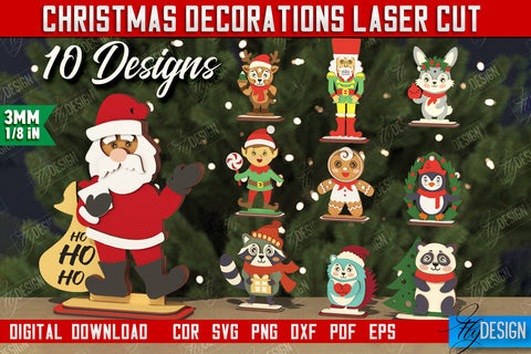 Christmas Decorations Bundle | Gift Idea | Decorative Figurine | Table Statuette | CNC Files SVG Fly Design 