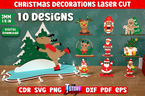 Christmas Decorations Bundle | Gift Idea | Decorative Figurine | Table Statuette | CNC Files SVG The T Store Design 