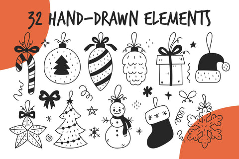 Christmas Decorations Doodle PNG Clipart Sublimation Rin Green 