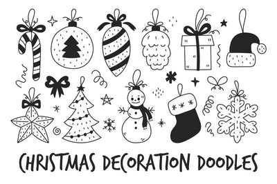 Christmas Decorations Doodle PNG Clipart Sublimation Rin Green 