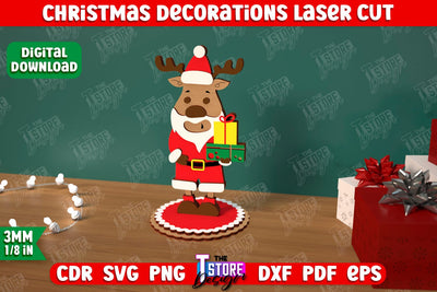 Christmas Decorations | Gift Idea | Decorative Figurine | Table Statuette | CNC File SVG The T Store Design 