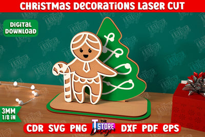 Christmas Decorations | Gift Idea | Decorative Figurine | Table Statuette | CNC File SVG The T Store Design 