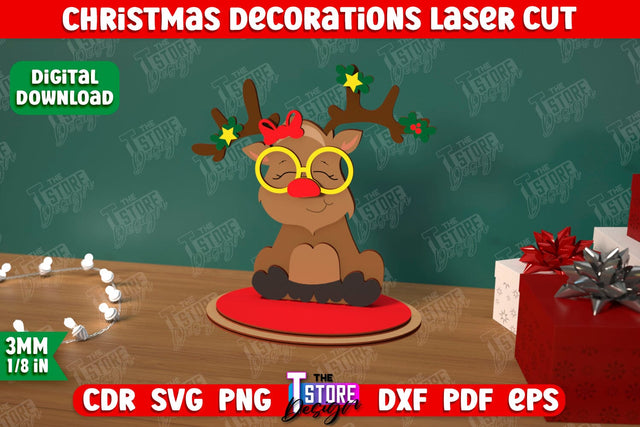 Christmas Decorations | Gift Idea | Decorative Figurine | Table Statuette | CNC File SVG The T Store Design 