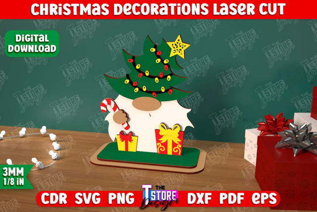Christmas Decorations | Gift Idea | Decorative Figurine | Table Statuette | CNC File SVG The T Store Design 