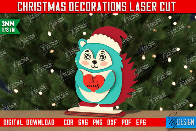 Christmas Decorations | Gift Idea | Decorative Figurine | Table Statuette Hedgehog | CNC File SVG Fly Design 