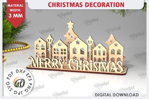 Christmas Decorations Laser Cut Bundle. XMas Home Decor SVG SVG Evgenyia Guschina 