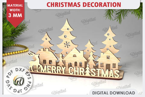 Christmas Decorations Laser Cut Bundle. XMas Home Decor SVG SVG Evgenyia Guschina 