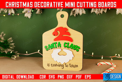 Christmas Decorative Cutting Board | Wall Decor | Mini Cutting Boards | CNC File SVG Fly Design 