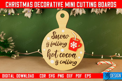 Christmas Decorative Cutting Board | Wall Decor | Mini Cutting Boards | CNC File SVG Fly Design 