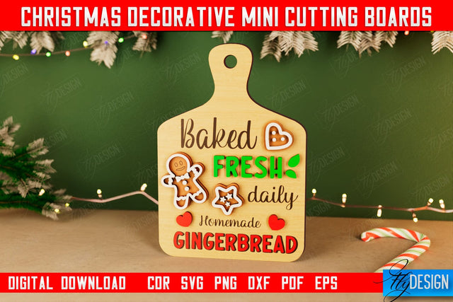 Christmas Decorative Cutting Board | Wall Decor | Mini Cutting Boards | CNC File SVG Fly Design 