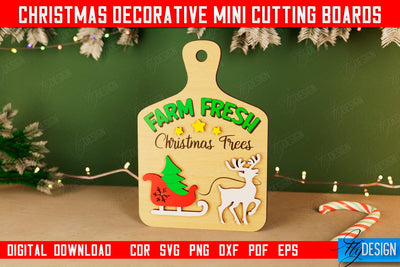 Christmas Decorative Cutting Board | Wall Decor | Mini Cutting Boards | CNC File SVG Fly Design 
