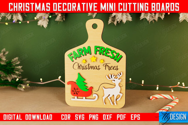 Christmas Decorative Cutting Board | Wall Decor | Mini Cutting Boards | CNC File SVG Fly Design 