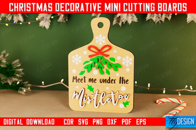 Christmas Decorative Cutting Board | Wall Decor | Mini Cutting Boards | CNC File SVG Fly Design 