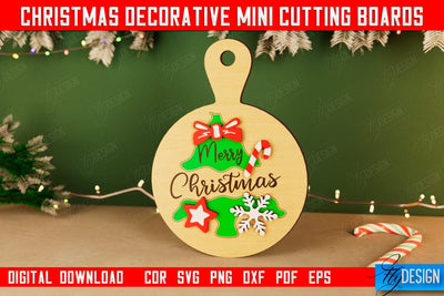Christmas Decorative Cutting Board | Wall Decor | Mini Cutting Boards | CNC File SVG Fly Design 