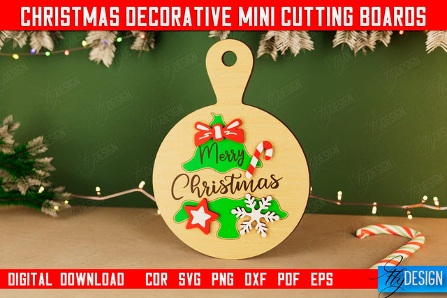 Christmas Decorative Cutting Board | Wall Decor | Mini Cutting Boards | CNC File SVG Fly Design 