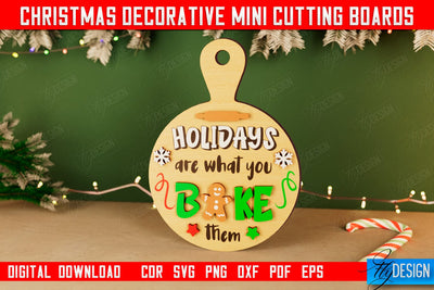 Christmas Decorative Cutting Board | Wall Decor | Mini Cutting Boards | CNC File SVG Fly Design 