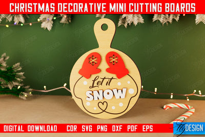 Christmas Decorative Cutting Board | Wall Decor | Mini Cutting Boards | CNC File SVG Fly Design 