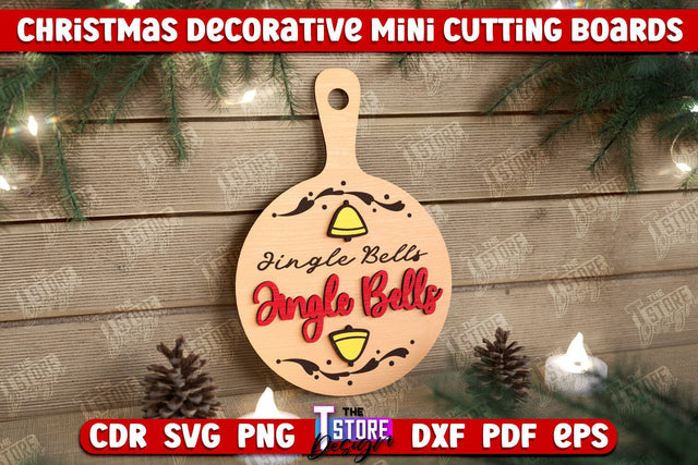 Christmas Decorative Cutting Board | Wall Decor | Mini Cutting Boards | New Year | CNC File SVG The T Store Design 