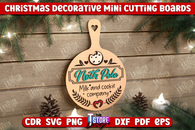 Christmas Decorative Cutting Board | Wall Decor | Mini Cutting Boards | New Year | CNC File SVG The T Store Design 