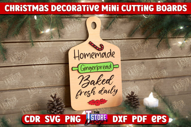 Christmas Decorative Cutting Board | Wall Decor | Mini Cutting Boards | New Year | CNC File SVG The T Store Design 