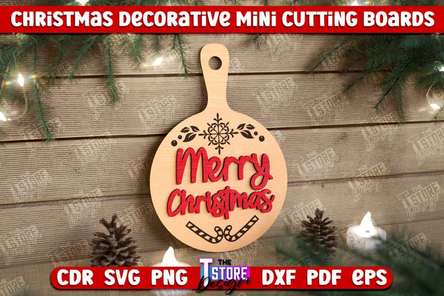 Christmas Decorative Cutting Board | Wall Decor | Mini Cutting Boards | New Year | CNC File SVG The T Store Design 