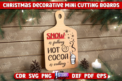 Christmas Decorative Cutting Board | Wall Decor | Mini Cutting Boards | New Year | CNC File SVG The T Store Design 