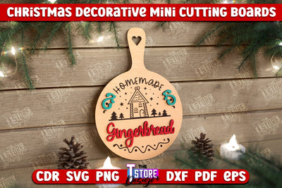 Christmas Decorative Cutting Board | Wall Decor | Mini Cutting Boards | New Year | CNC File SVG The T Store Design 