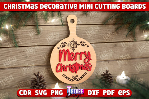 Christmas Decorative Cutting Boards Bundle | Wall Decor | Mini Cutting Boards | CNC Files SVG The T Store Design 