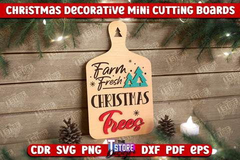 Christmas Decorative Cutting Boards Bundle | Wall Decor | Mini Cutting Boards | CNC Files SVG The T Store Design 