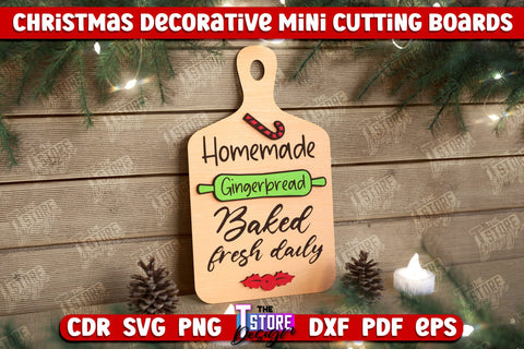 Christmas Decorative Cutting Boards Bundle | Wall Decor | Mini Cutting Boards | CNC Files SVG The T Store Design 