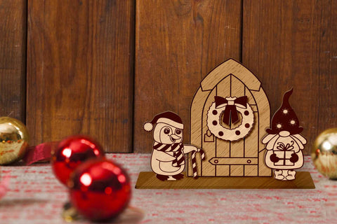 Christmas Decorative Doors Set, Ornaments Template, Laser Cut Files SVG LaserCutano 