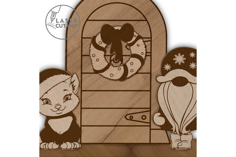 Christmas Decorative Doors Set, Ornaments Template, Laser Cut Files SVG LaserCutano 