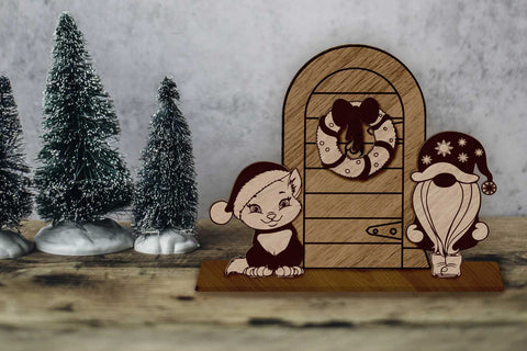 Christmas Decorative Doors Set, Ornaments Template, Laser Cut Files SVG LaserCutano 