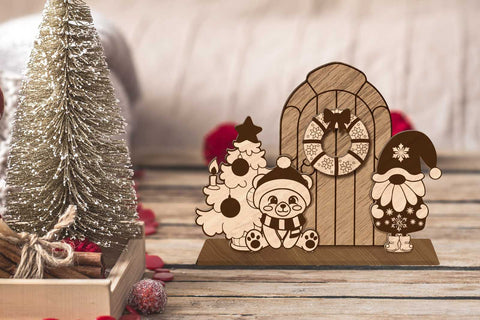 Christmas Decorative Doors Set, Ornaments Template, Laser Cut Files SVG LaserCutano 