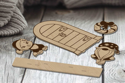 Christmas Decorative Doors Set, Ornaments Template, Laser Cut Files SVG LaserCutano 